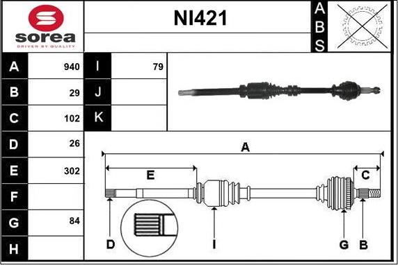 Sera NI421 - Antriebswelle alexcarstop-ersatzteile.com