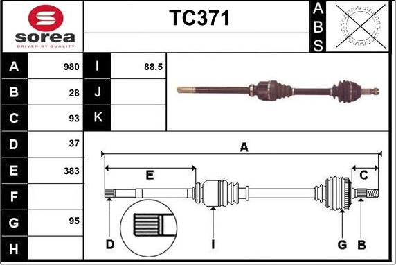 Sera TC371 - Antriebswelle alexcarstop-ersatzteile.com