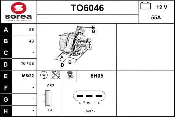 Sera TO6046 - Generator alexcarstop-ersatzteile.com