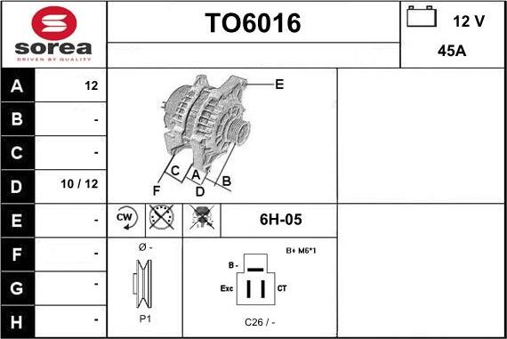 Sera TO6016 - Generator alexcarstop-ersatzteile.com