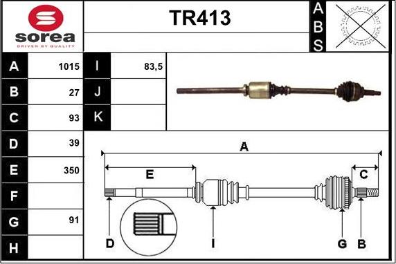 Sera TR413 - Antriebswelle alexcarstop-ersatzteile.com