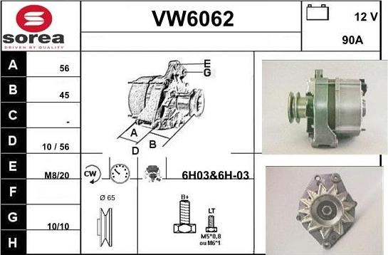 Sera VW6062 - Generator alexcarstop-ersatzteile.com