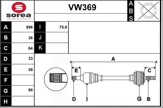 Sera VW369 - Antriebswelle alexcarstop-ersatzteile.com