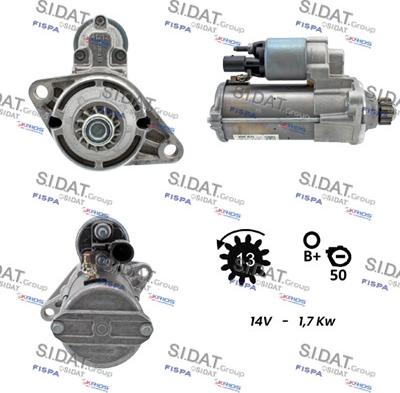 Sidat S12BH0450 - Starter alexcarstop-ersatzteile.com