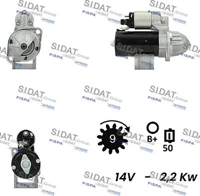 Sidat S12BH0483A2 - Starter alexcarstop-ersatzteile.com