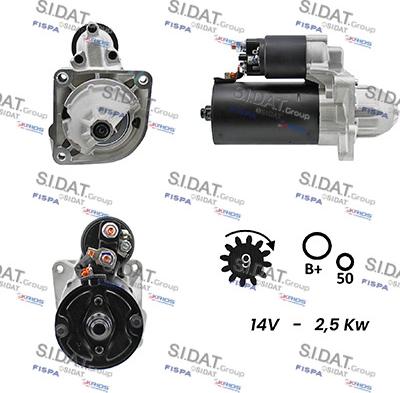 Sidat S12BH0047 - Starter alexcarstop-ersatzteile.com