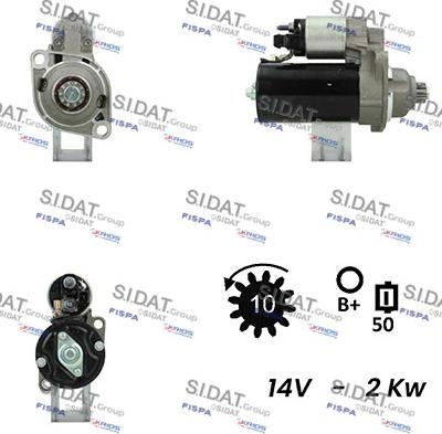 Sidat S12BH0027A2 - Starter alexcarstop-ersatzteile.com