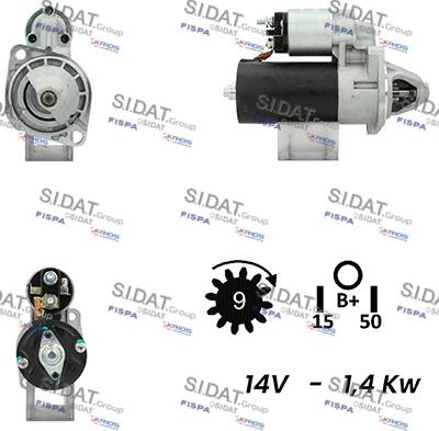 Sidat S12BH0338A2 - Starter alexcarstop-ersatzteile.com