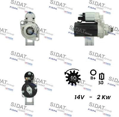 Sidat S12BH0245A2 - Starter alexcarstop-ersatzteile.com