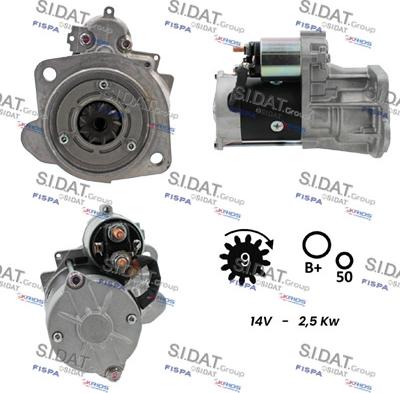 Sidat S12HT0190 - Starter alexcarstop-ersatzteile.com