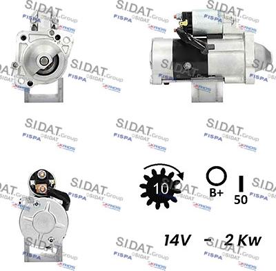 Sidat S12MH0165A2 - Starter alexcarstop-ersatzteile.com