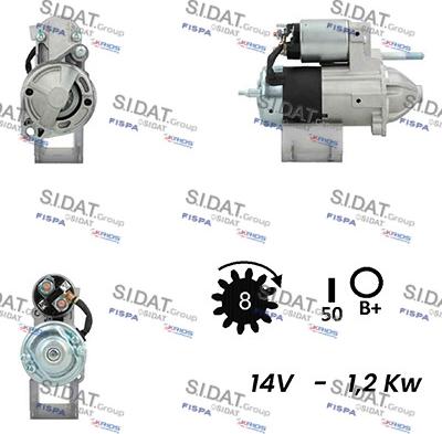 Sidat S12VA0549A2 - Starter alexcarstop-ersatzteile.com