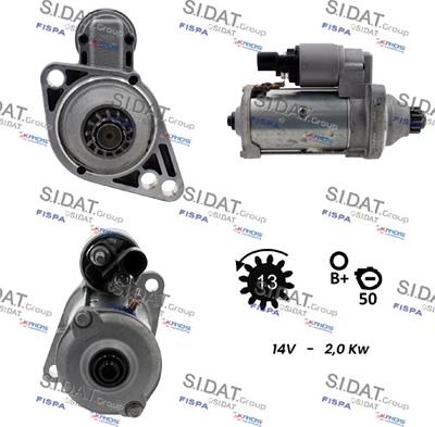 Sidat S12VA0095 - Starter alexcarstop-ersatzteile.com