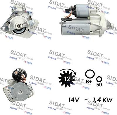 Sidat S12VA0012 - Starter alexcarstop-ersatzteile.com