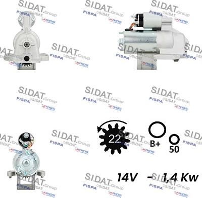 Sidat S12VS0695A2 - Starter alexcarstop-ersatzteile.com