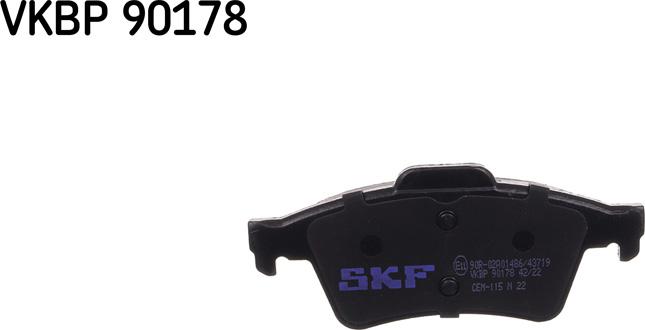 SKF VKBP 90178 - Bremsbelagsatz, Scheibenbremse alexcarstop-ersatzteile.com