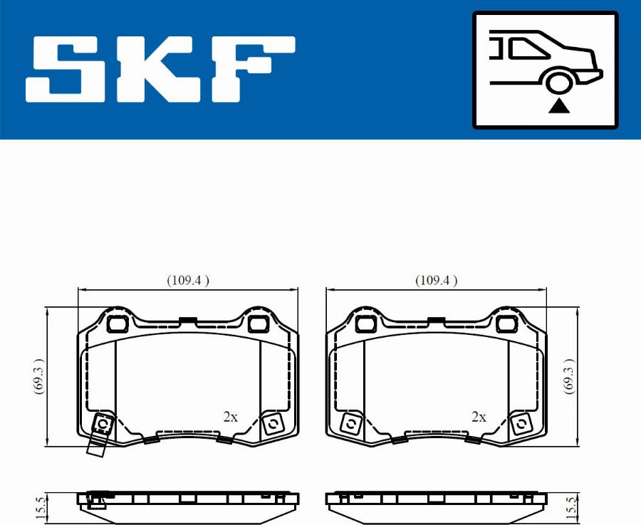 SKF VKBP 90849 A - Bremsbelagsatz, Scheibenbremse alexcarstop-ersatzteile.com