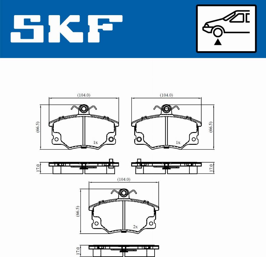 SKF VKBP 80911 A - Bremsbelagsatz, Scheibenbremse alexcarstop-ersatzteile.com