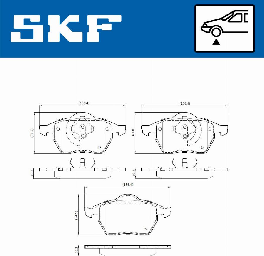 SKF VKBP 80936 - Bremsbelagsatz, Scheibenbremse alexcarstop-ersatzteile.com