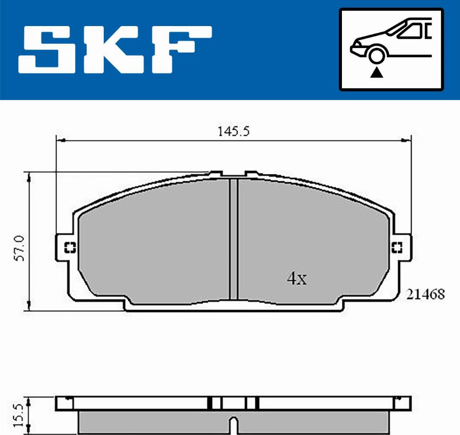 SKF VKBP 80462 - Bremsbelagsatz, Scheibenbremse alexcarstop-ersatzteile.com