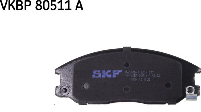 SKF VKBP 80511 A - Bremsbelagsatz, Scheibenbremse alexcarstop-ersatzteile.com