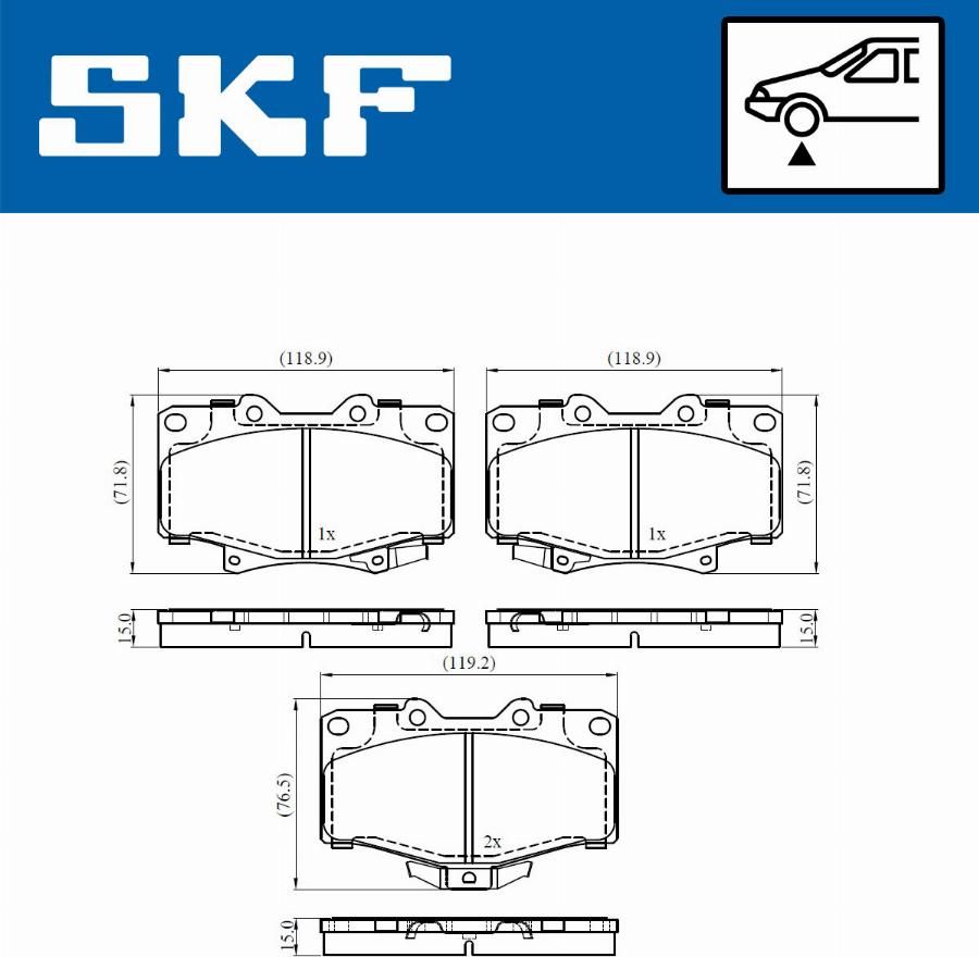 SKF VKBP 80537 A - Bremsbelagsatz, Scheibenbremse alexcarstop-ersatzteile.com