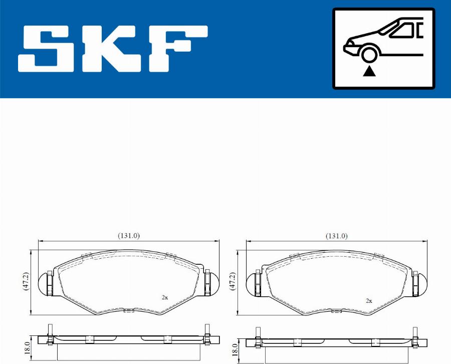 SKF VKBP 80064 - Bremsbelagsatz, Scheibenbremse alexcarstop-ersatzteile.com