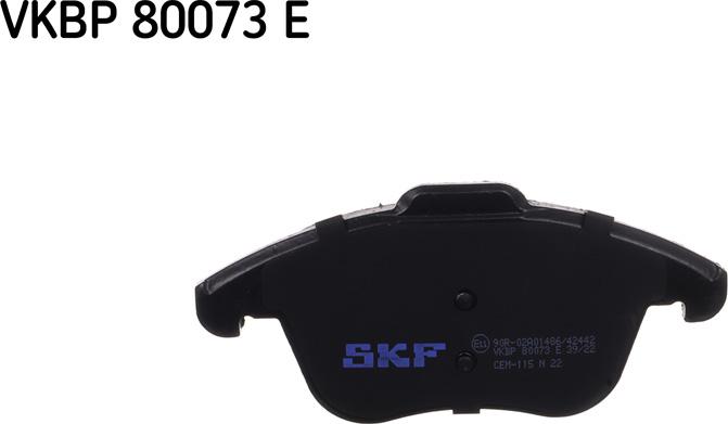 SKF VKBP 80073 E - Bremsbelagsatz, Scheibenbremse alexcarstop-ersatzteile.com