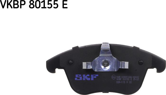 SKF VKBP 80155 E - Bremsbelagsatz, Scheibenbremse alexcarstop-ersatzteile.com