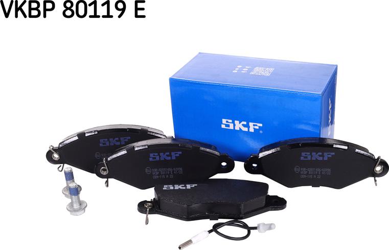 SKF VKBP 80119 E - Bremsbelagsatz, Scheibenbremse alexcarstop-ersatzteile.com