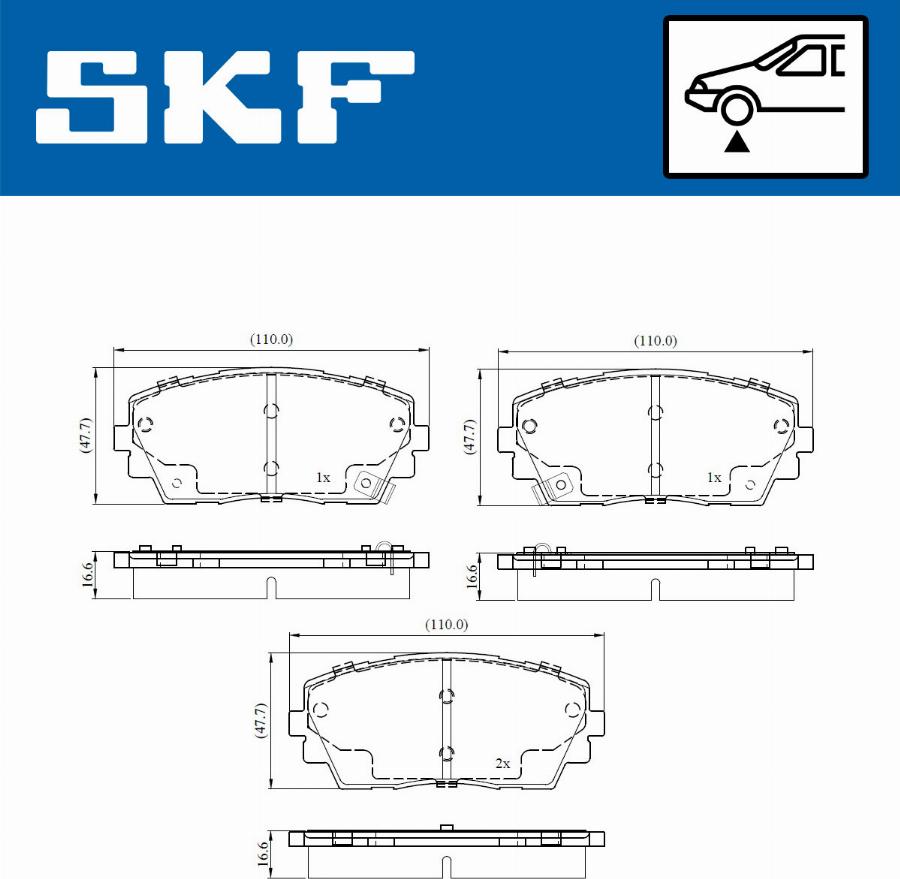 SKF VKBP 80841 A - Bremsbelagsatz, Scheibenbremse alexcarstop-ersatzteile.com