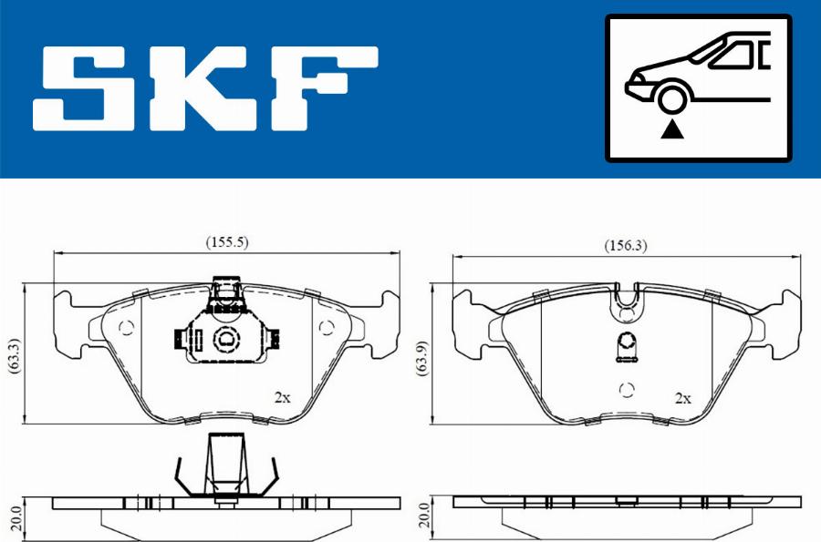 SKF VKBP 80311 - Bremsbelagsatz, Scheibenbremse alexcarstop-ersatzteile.com