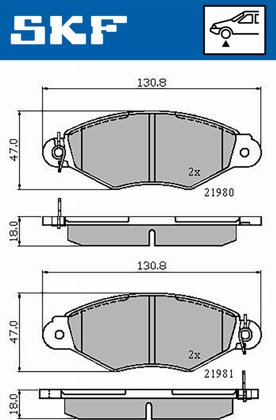 SKF VKBP 80212 - Bremsbelagsatz, Scheibenbremse alexcarstop-ersatzteile.com