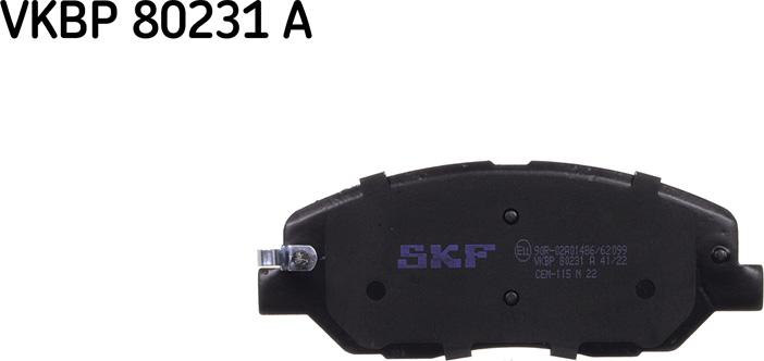 SKF VKBP 80231 A - Bremsbelagsatz, Scheibenbremse alexcarstop-ersatzteile.com