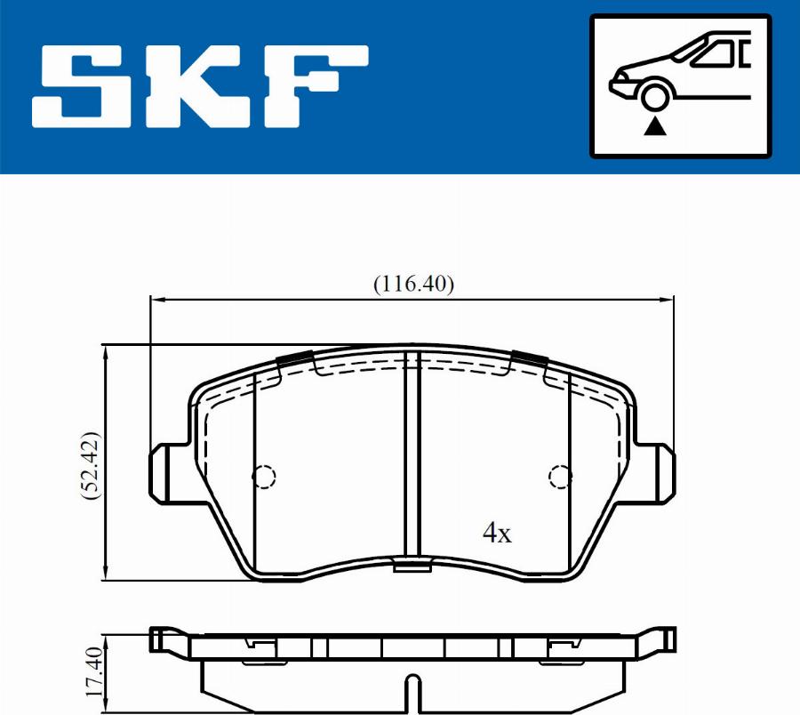 SKF VKBP 80746 - Bremsbelagsatz, Scheibenbremse alexcarstop-ersatzteile.com