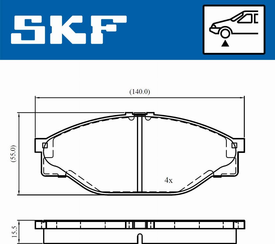 SKF VKBP 80716 - Bremsbelagsatz, Scheibenbremse alexcarstop-ersatzteile.com