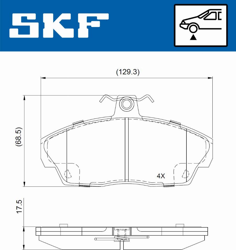 SKF VKBP 80711 - Bremsbelagsatz, Scheibenbremse alexcarstop-ersatzteile.com