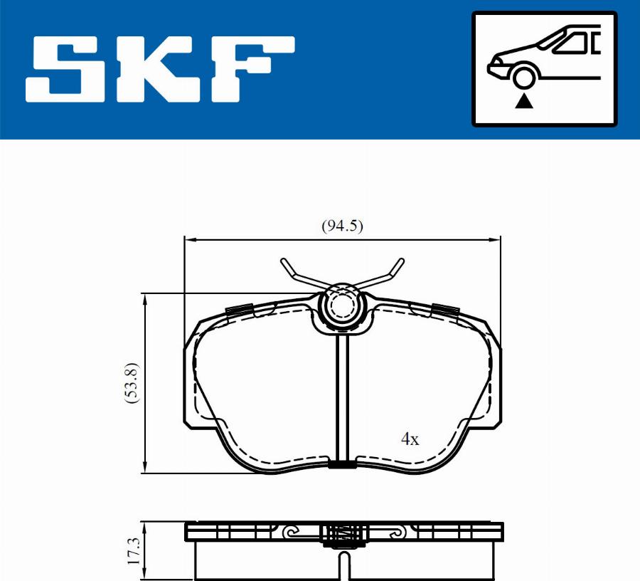 SKF VKBP 80713 - Bremsbelagsatz, Scheibenbremse alexcarstop-ersatzteile.com