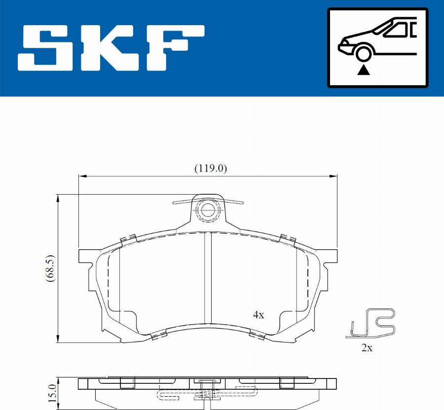 SKF VKBP 80780 E - Bremsbelagsatz, Scheibenbremse alexcarstop-ersatzteile.com