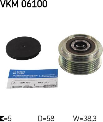 SKF VKM 06100 - Riemenscheibe, Generator alexcarstop-ersatzteile.com