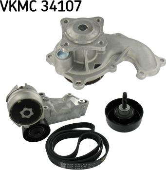 SKF VKMC 34107 - Wasserpumpe + Keilrippenriemensatz alexcarstop-ersatzteile.com