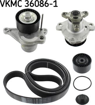 SKF VKMC 36086-1 - Wasserpumpe + Keilrippenriemensatz alexcarstop-ersatzteile.com