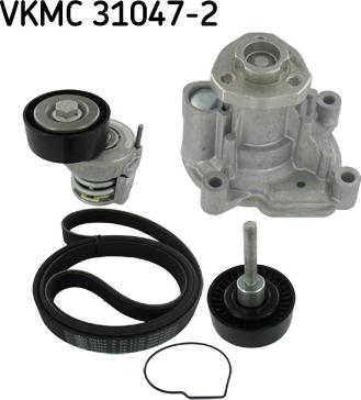 SKF VKMC 31047-2 - Wasserpumpe + Keilrippenriemensatz alexcarstop-ersatzteile.com