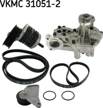 SKF VKMC 31051-2 - Wasserpumpe + Keilrippenriemensatz alexcarstop-ersatzteile.com