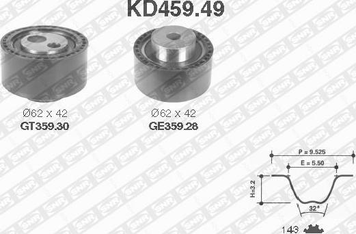 SNR KD459.49 - Zahnriemensatz alexcarstop-ersatzteile.com