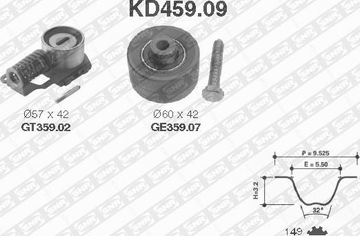 SNR KD459.09 - Zahnriemensatz alexcarstop-ersatzteile.com