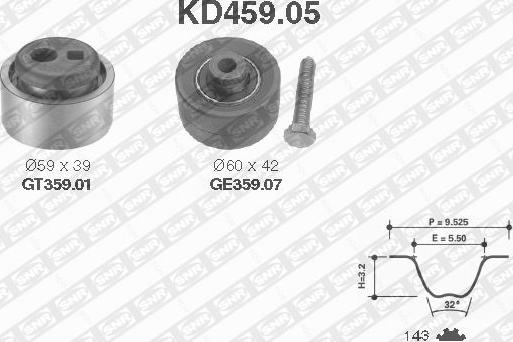 SNR KD459.05 - Zahnriemensatz alexcarstop-ersatzteile.com