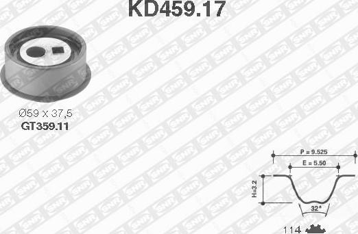 SNR KD459.17 - Zahnriemensatz alexcarstop-ersatzteile.com