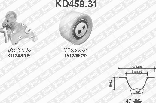 SNR KD459.31 - Zahnriemensatz alexcarstop-ersatzteile.com