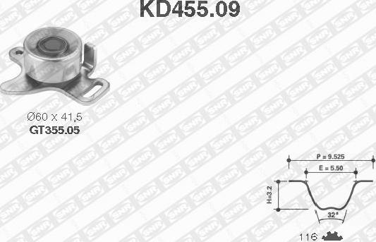 SNR KD455.09 - Zahnriemensatz alexcarstop-ersatzteile.com